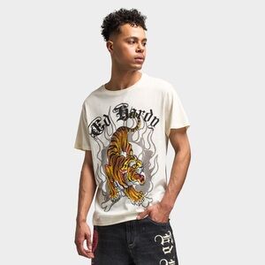 Ed Hardy White Tiger Graphic Men's Tee